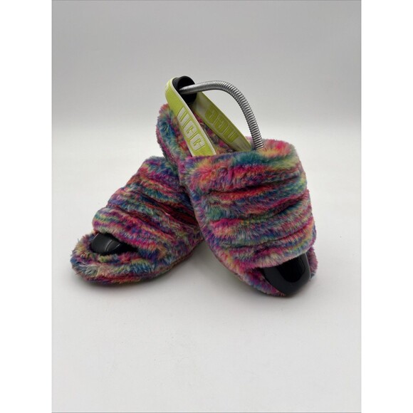 UGG Fluff Yeah Pixelate Women's Size 7 Multicolor 1125007  slides slippers - Picture 4 of 7